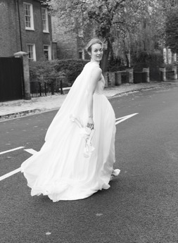 Margo Drop Waist Wedding Dress & Scarf Ivory £550.00